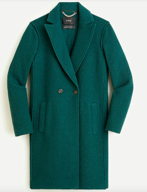 J.Crew forest green boiled wool coat