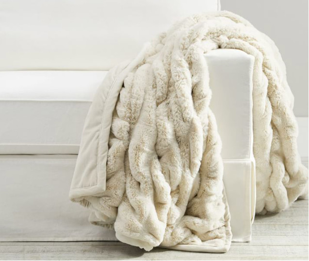 Pottery Barn Faux Fur Blanket